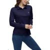 AIRIKE Golf Polo Shirts for Women Long Sleeve Colourful Quick-Dry Workwear & Activewear-Womens Athletic Apparel(Navy)