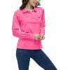 AIRIKE Golf Polo Shirts for Women Long Sleeve Colourful Quick-Dry Workwear & Activewear-Womens Athletic Apparel(Roseo)