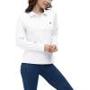 AIRIKE Golf Polo Shirts for Women Long Sleeve Colourful Quick-Dry Workwear & Activewear-Womens Athletic Apparel(White)