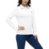AIRIKE Golf Polo Shirts for Women Long Sleeve Colourful Quick-Dry Workwear & Activewear-Womens Athletic Apparel(White)