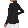 AIRIKE Women’s Zipper Up Golf Shirts Long Sleeve Polo Shirt Quick Dry Comfy Fleece Tennis Tops(2024-black)