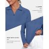 AIRIKE Women’s Zipper Up Golf Shirts Long Sleeve Polo Shirt Quick Dry Comfy Fleece Tennis Tops(2024-blue)