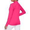 AIRIKE Women’s Zipper Up Golf Shirts Long Sleeve Polo Shirt Quick Dry Comfy Fleece Tennis Tops(2024-rose Red)
