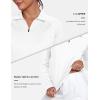 AIRIKE Women’s Zipper Up Golf Shirts Long Sleeve Polo Shirt Quick Dry Comfy Fleece Tennis Tops(2024-white)