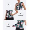 Golf Polo Shirts for Women Slim Fit Woman Sleeveless Sports Shirts Quick Dry Athletic Tank Tops for Tennis Work(Upgrade Black Flowers)