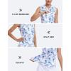 Golf Polo Shirts for Women Slim Fit Woman Sleeveless Sports Shirts Quick Dry Athletic Tank Tops for Tennis Work(Upgrade Blue-white Flowers)