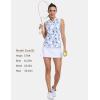 Golf Polo Shirts for Women Slim Fit Woman Sleeveless Sports Shirts Quick Dry Athletic Tank Tops for Tennis Work(Upgrade Blue-white Flowers)