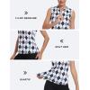 Golf Polo Shirts for Women Slim Fit Woman Sleeveless Sports Shirts Quick Dry Athletic Tank Tops for Tennis Work(Upgrade Grey-black Plaid)
