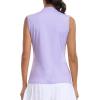 Golf Polo Shirts for Women Slim Fit Woman Sleeveless Sports Shirts Quick Dry Athletic Tank Tops for Tennis Work(Upgrade Light Purple)