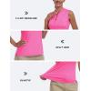 Golf Polo Shirts for Women Slim Fit Woman Sleeveless Sports Shirts Quick Dry Athletic Tank Tops for Tennis Work(Upgrade Rose Red)