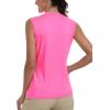 Golf Polo Shirts for Women Slim Fit Woman Sleeveless Sports Shirts Quick Dry Athletic Tank Tops for Tennis Work(Upgrade Rose Red)