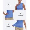 Golf Polo Shirts for Women Slim Fit Woman Sleeveless Sports Shirts Quick Dry Athletic Tank Tops for Tennis Work(Upgrade Sky Blue)