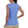 Golf Polo Shirts for Women Slim Fit Woman Sleeveless Sports Shirts Quick Dry Athletic Tank Tops for Tennis Work(Upgrade Sky Blue)