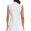Golf Polo Shirts for Women Slim Fit Woman Sleeveless Sports Shirts Quick Dry Athletic Tank Tops for Tennis Work(Upgrade White)