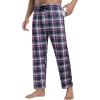 JINSHI Mens Pajama Pants Plaid Modal Pajama Bottoms Loose Long Pj Pant Sleepwear Lounge Pants with Pockets 2 Pack(Plaid a)