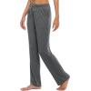 JINSHI Womens Pajama Pants with Pockets Soft Comfortable Lightweight Elastic Drawstring Modal Pajama Bottoms Lounge Pants(Dark Grey/Black)