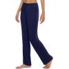 JINSHI Womens Pajama Pants with Pockets Soft Comfortable Lightweight Elastic Drawstring Modal Pajama Bottoms Lounge Pants(Y02-light Grey/Navy Blue)