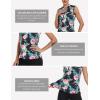 JINSHI Women’s Sleeveless Golf Shirts Tennis Shirt Quick Dry Pickleball Shirts UPF 50+ Sportswear T-Shirts with Zipper(B01-black Floral)