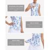 JINSHI Women’s Sleeveless Golf Shirts Tennis Shirt Quick Dry Pickleball Shirts UPF 50+ Sportswear T-Shirts with Zipper(B02-blue White Floral)