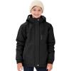MoFiz Girls Ski Jacket Waterproof Fleece Lined Snowboard Jacket Warm Winter Snow Coats with Removable Hood(Black)