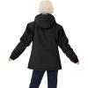 MoFiz Girls Ski Jacket Waterproof Fleece Lined Snowboard Jacket Warm Winter Snow Coats with Removable Hood(Black)