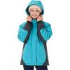 MoFiz Girls Ski Jacket Waterproof Fleece Lined Snowboard Jacket Warm Winter Snow Coats with Removable Hood(Blue)