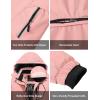 MoFiz Girls Ski Jacket Waterproof Fleece Lined Snowboard Jacket Warm Winter Snow Coats with Removable Hood(Pink)