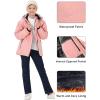 MoFiz Girls Ski Jacket Waterproof Fleece Lined Snowboard Jacket Warm Winter Snow Coats with Removable Hood(Pink)