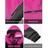 MoFiz Girls Ski Jacket Waterproof Fleece Lined Snowboard Jacket Warm Winter Snow Coats with Removable Hood(Rose Red)
