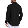 MoFiz Mens Button Down Shirts Long Sleeve Casual Linen Shirts with Pockets Beach Vacation Spring Shrits(Black)