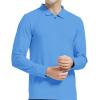 MoFiz Men’s Long Sleeve Golf Shirt Quarter Zip Sport Polo Shirt Athletic Fit(Sky Blue)