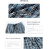 MoFiz Mens Pajama Bottoms Cotton 3 Pack Lounge Pants Set with Pockets Drawstring Plaid Pjs Bottoms Sleepwear with Button Fly(E-3pack Plaid)