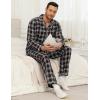 MoFiz Mens Pajama Set Soft Cotton Button Down Notched Collar Pjs Long Sleeve 2 Piece Sleepwear Lounge Nightwear with Pocket(55-plaid)