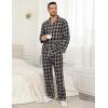 MoFiz Mens Pajama Set Soft Cotton Button Down Notched Collar Pjs Long Sleeve 2 Piece Sleepwear Lounge Nightwear with Pocket(55-plaid)