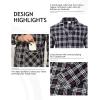 MoFiz Mens Pajama Set Soft Cotton Button Down Notched Collar Pjs Long Sleeve 2 Piece Sleepwear Lounge Nightwear with Pocket(55-plaid)