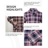 MoFiz Mens Pajama Set Soft Cotton Button Down Notched Collar Pjs Long Sleeve 2 Piece Sleepwear Lounge Nightwear with Pocket(57-plaid)