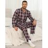 MoFiz Mens Pajama Set Soft Cotton Button Down Notched Collar Pjs Long Sleeve 2 Piece Sleepwear Lounge Nightwear with Pocket(57-plaid)