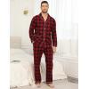 MoFiz Mens Pajama Set Soft Cotton Button Down Notched Collar Pjs Long Sleeve 2 Piece Sleepwear Lounge Nightwear with Pocket(58-plaid)
