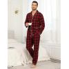 MoFiz Mens Pajama Set Soft Cotton Button Down Notched Collar Pjs Long Sleeve 2 Piece Sleepwear Lounge Nightwear with Pocket(58-plaid)