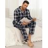 MoFiz Mens Pajama Set Soft Cotton Button Down Notched Collar Pjs Long Sleeve 2 Piece Sleepwear Lounge Nightwear with Pocket(59-plaid)