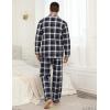MoFiz Mens Pajama Set Soft Cotton Button Down Notched Collar Pjs Long Sleeve 2 Piece Sleepwear Lounge Nightwear with Pocket(59-plaid)
