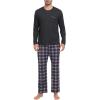 MoFiz Men’s Pajamas Plaid Sets Sleepwear Sleep Long Sleeve Shirts and Pants Pajama Set Soft Mens Pjs Lounge Set with Pockets(Style-b)