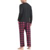 MoFiz Men’s Pajamas Plaid Sets Sleepwear Sleep Long Sleeve Shirts and Pants Pajama Set Soft Mens Pjs Lounge Set with Pockets(Style-c)