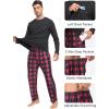 MoFiz Men’s Pajamas Plaid Sets Sleepwear Sleep Long Sleeve Shirts and Pants Pajama Set Soft Mens Pjs Lounge Set with Pockets(Style-c)