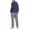 MoFiz Men’s Plaid Pajama Set Long Sleeve, Soft 2-Piece Sleepwear with Pockets | Cozy PJs & Loungewear for Holiday, Christmas(57-pink Plaid)