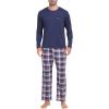 MoFiz Men’s Plaid Pajama Set Long Sleeve, Soft 2-Piece Sleepwear with Pockets | Cozy PJs & Loungewear for Holiday, Christmas(57-pink Plaid)