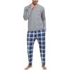 MoFiz Men’s Plaid Pajama Set Long Sleeve, Soft 2-Piece Sleepwear with Pockets | Cozy PJs & Loungewear for Holiday, Christmas(59-navy Plaid)