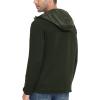 MoFiz Mens Running Hybrid Fleece Jackets Lightweight Puffy Hiking Jacket Winter Thermal Full Zip Hood Insulated Jacket Coat(A-army Green)