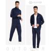 MoFiz Men’s Tracksuits Set Full Zip Running Sweatsuit For Men Long Sleeve Causal 2 Piece Outfits Jogging Suits(Navy Blue)