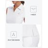 MoFiz Women Racerback Sleeveless Golf Polo Shirt V-Neck Collarless Tennis Running Tank Tops Quick Dry Athletic Casual(2025-white)
